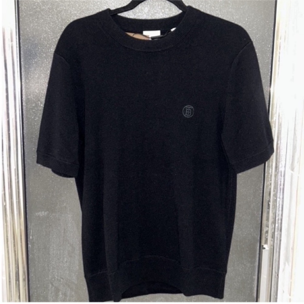 Authentic BURBERRY Cashmere Black Crewneck Ribbed